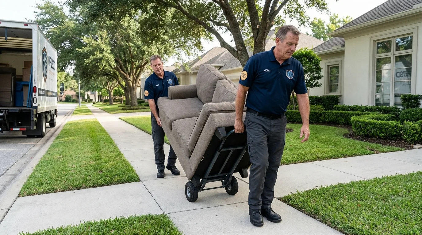Local residential moving crew loading furniture in Houghton, NY