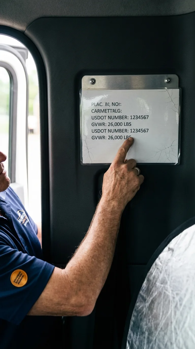 USDOT licensing placard verification in Houghton